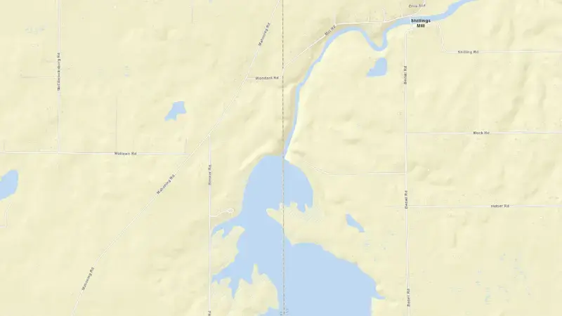 Road map of Berlin Lake, OH reservoir, Ohio, United States