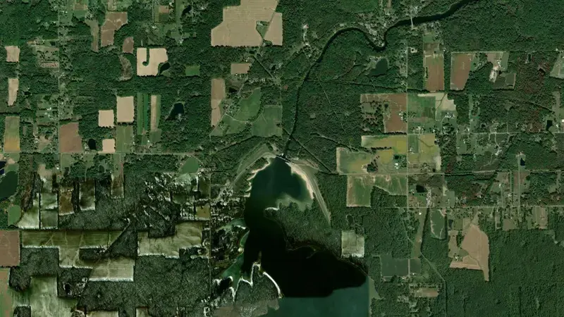 Satellite view of Berlin Lake, OH reservoir, Ohio, United States