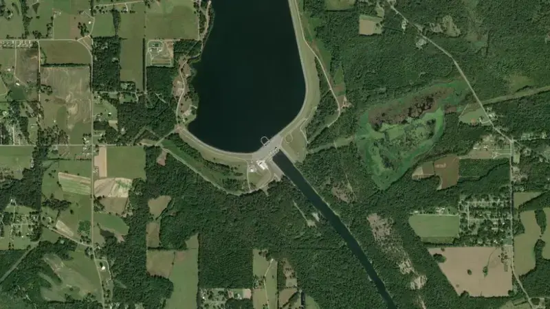 Satellite view of Bouldin (APC) reservoir, Alabama, United States