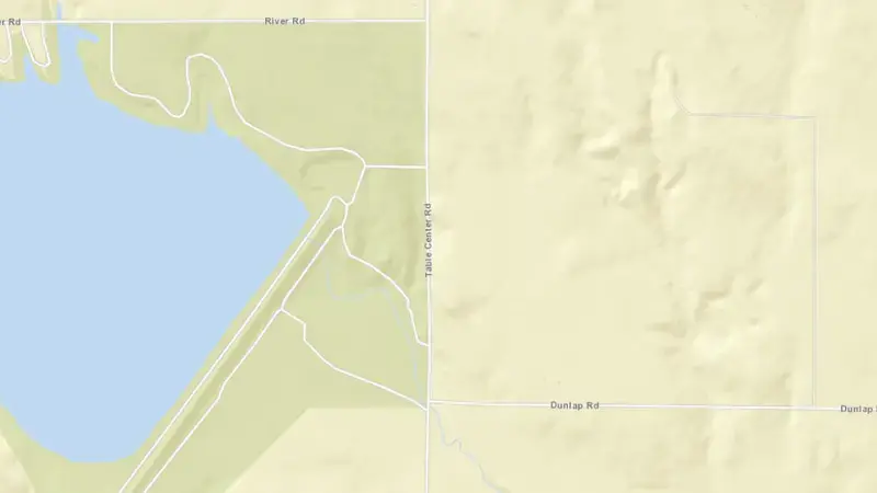 Road map of Box Butte Reservoir and Dam reservoir, Nebraska, United States