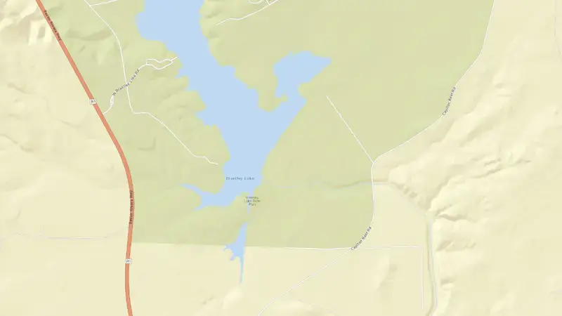 Road map of Brantley Reservoir reservoir, New Mexico, United States