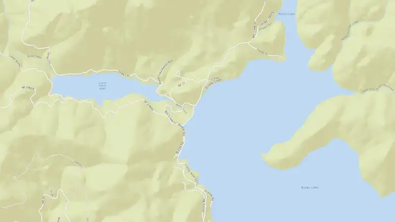 Road map of BUCKS LAKE STORAGE reservoir, California, United States