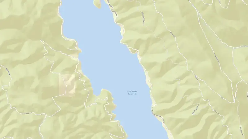 Road map of BUTT VALLEY reservoir, California, United States