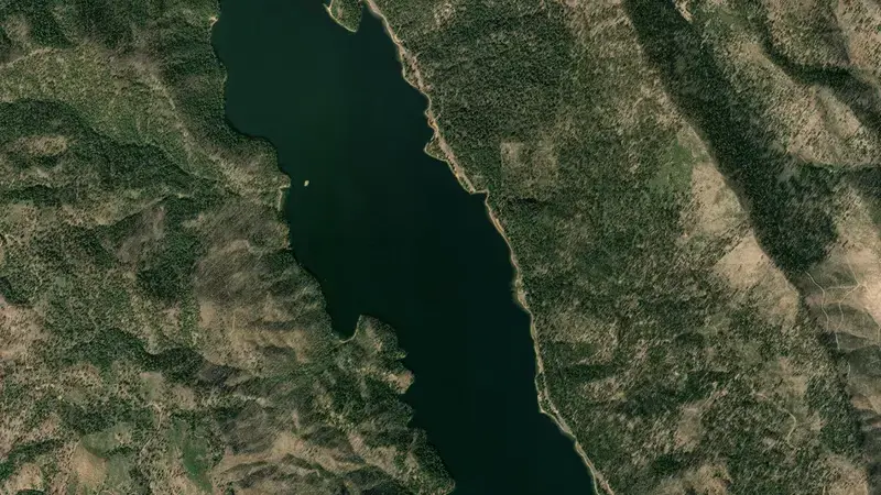 Satellite view of BUTT VALLEY reservoir, California, United States
