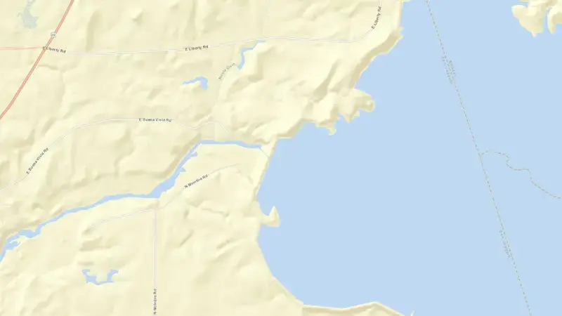Road map of CAMANCHE RESERVOIR reservoir, California, United States