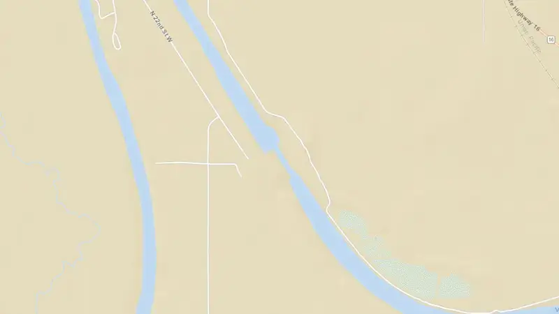 Road map of Chouteau LD17 reservoir, Oklahoma, United States