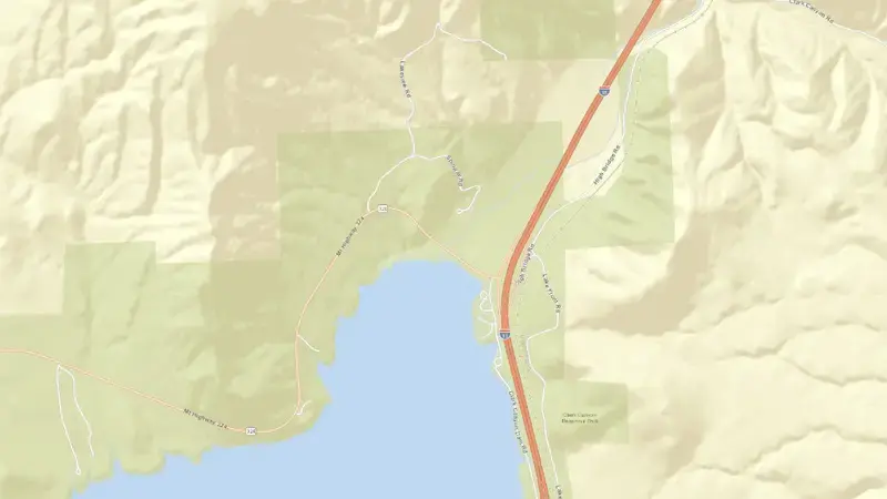 Road map of Clark Canyon Dam & Reservoir reservoir, Montana, United States