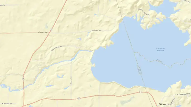 Road map of CMN reservoir, California, United States