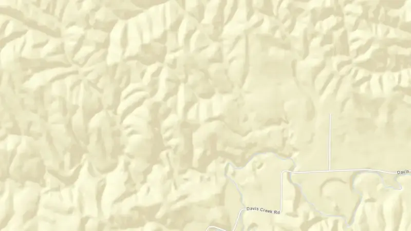Road map of Davis Creek Reservoir and Dam reservoir, Nebraska, United States