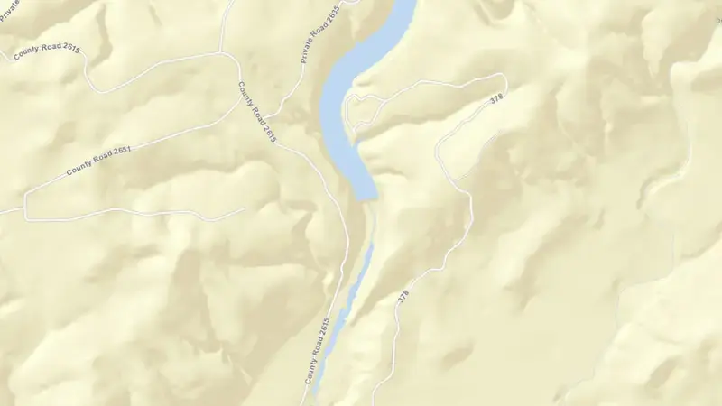 Road map of Diversion Lake reservoir, Texas, United States