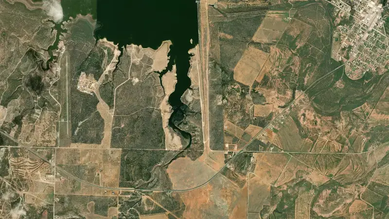 Satellite view of E. V. Spence Reservoir reservoir, Texas, United States