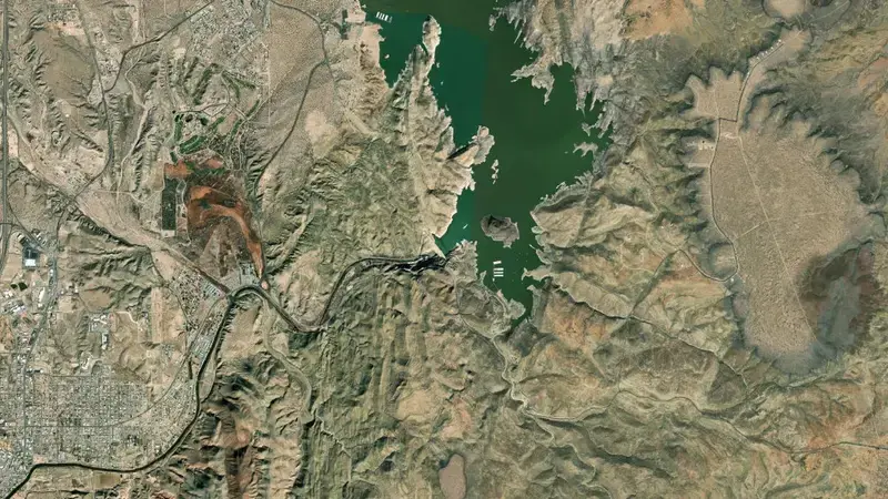 Satellite view of Elephant Butte Reservoir reservoir, New Mexico, United States