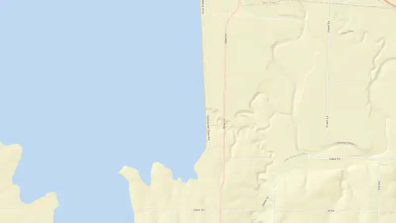 Road map of Glen Elder Dam (Waconda Lake) reservoir, Kansas, United States