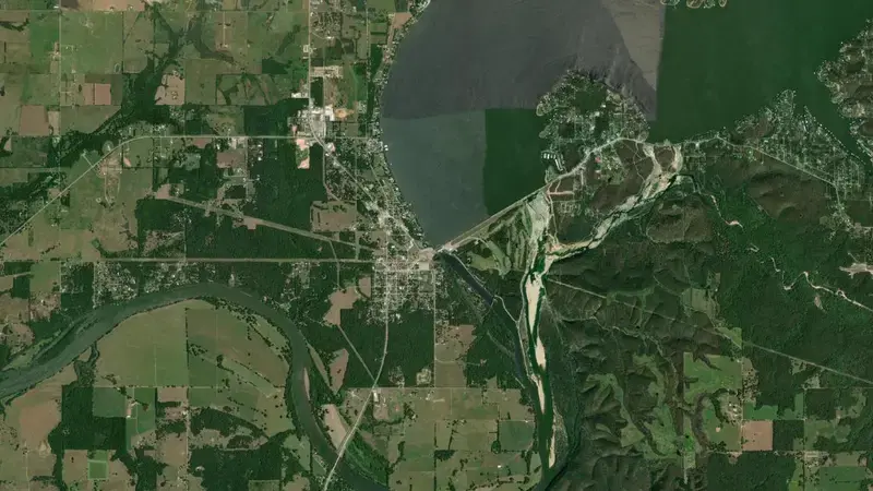 Satellite view of Grand Lake o' the Cherokees reservoir, Oklahoma, United States