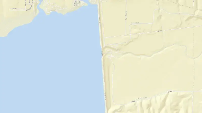Road map of Harlan County Dam & Reservoir reservoir, Nebraska, United States