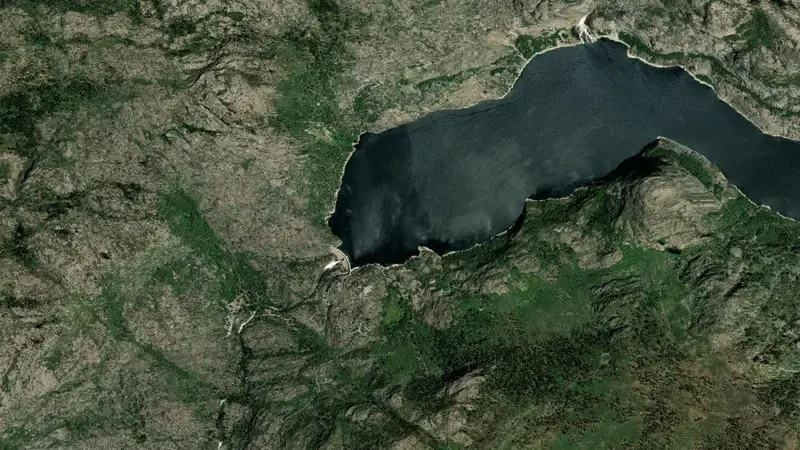Satellite view of HETCH HETCHY reservoir, California, United States