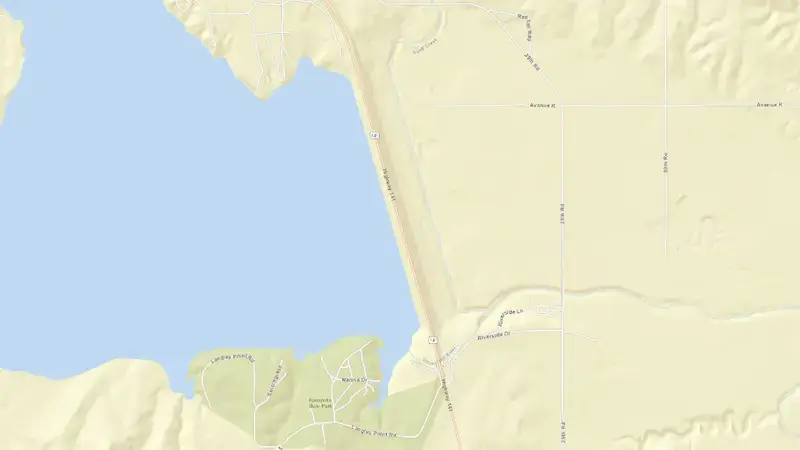 Road map of Kanopolis Dam & Reservoir reservoir, Kansas, United States