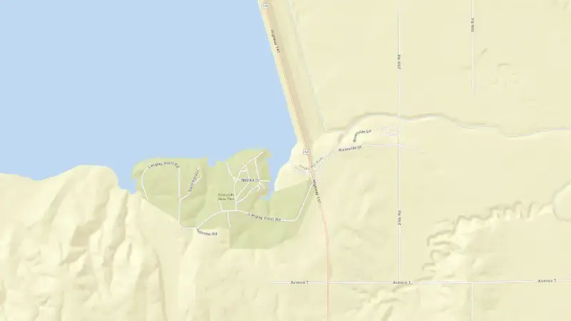 Road map of KANOPOLIS LK NR KANOPOLIS, KS reservoir, Kansas, United States