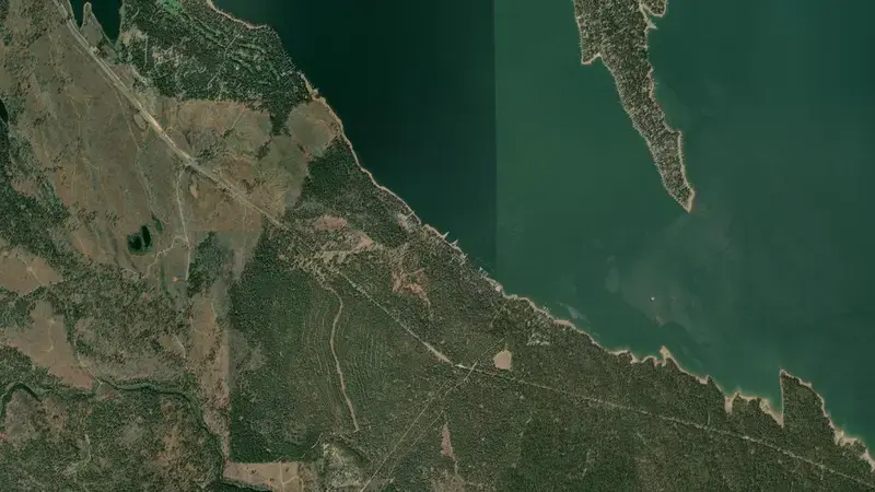 Satellite view of LAKE ALMANOR reservoir, California, United States