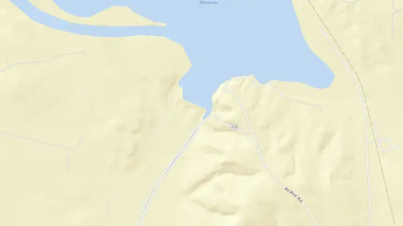 Road map of Lake Avalon nr Carlsbad reservoir, New Mexico, United States