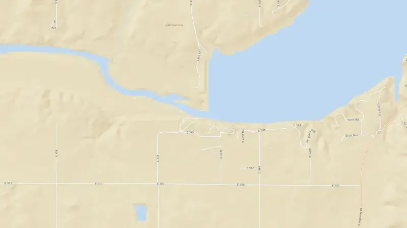 Road map of Lake Hudson near Locust Grove, OK reservoir, Oklahoma, United States