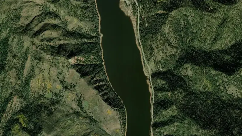 Satellite view of Lemon Reservoir and Dam reservoir, Colorado, United States