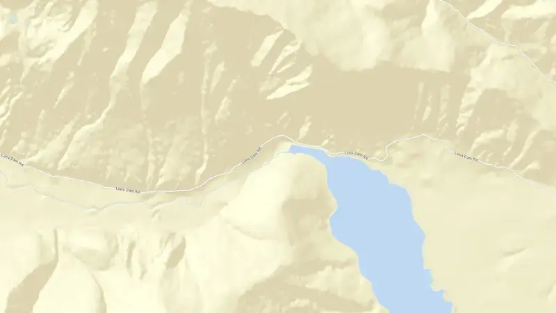 Road map of Lima Reservoir Upstream of Clark Canyon Reservoir reservoir, Montana, United States