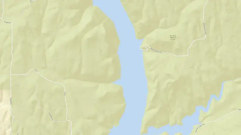Road map of Mcphee Reservoir and Dam reservoir, Colorado, United States