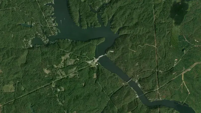 Satellite view of Mitchell (APC) reservoir, Alabama, United States