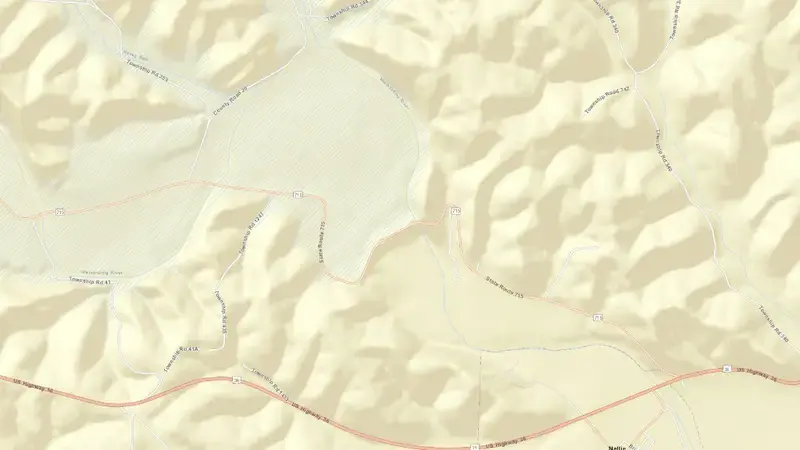 Road map of Mohawk reservoir, Ohio, United States