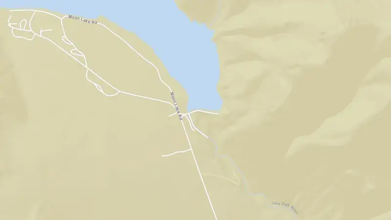Road map of MOON LAKE RESERVOIR NEAR MOUNTAIN HOME, UT reservoir, Utah, United States