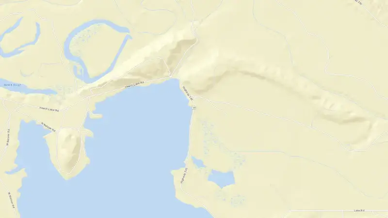 Road map of Nelson Reservoir and Nelson Dikes reservoir, Montana, United States