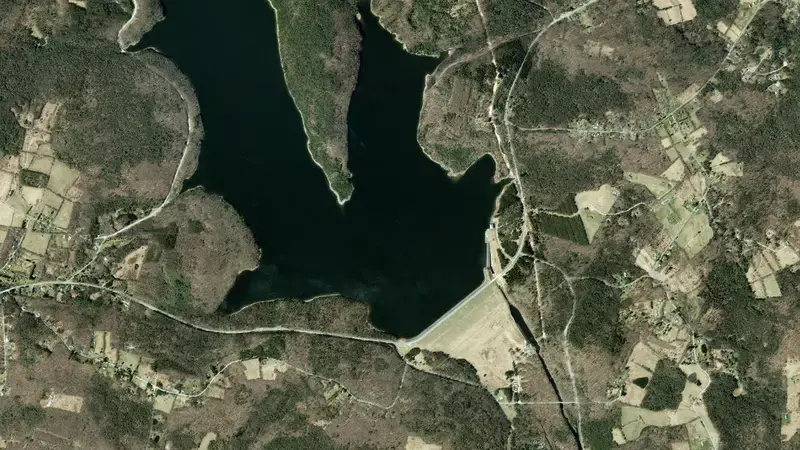 Satellite view of Neversink Reservoir reservoir, New York, United States