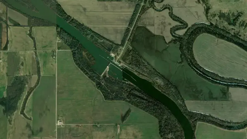 Satellite view of Newt Graham LD18 reservoir, Oklahoma, United States