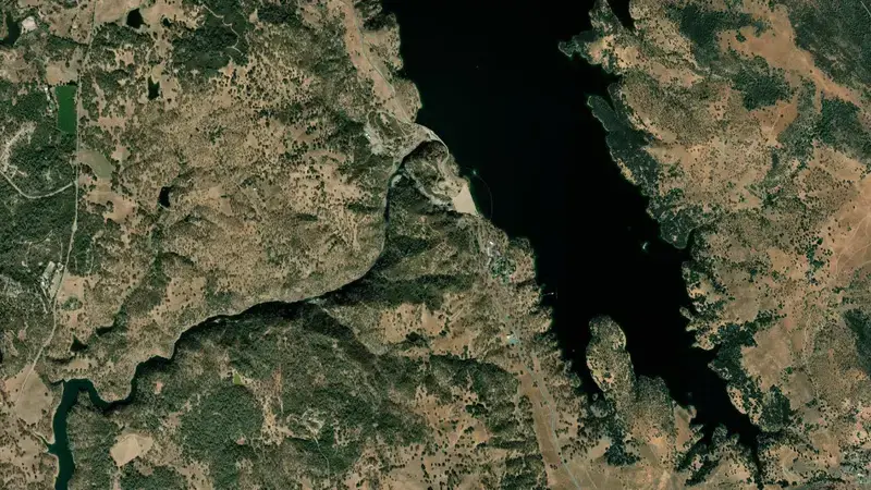 Satellite view of PARDEE reservoir, California, United States
