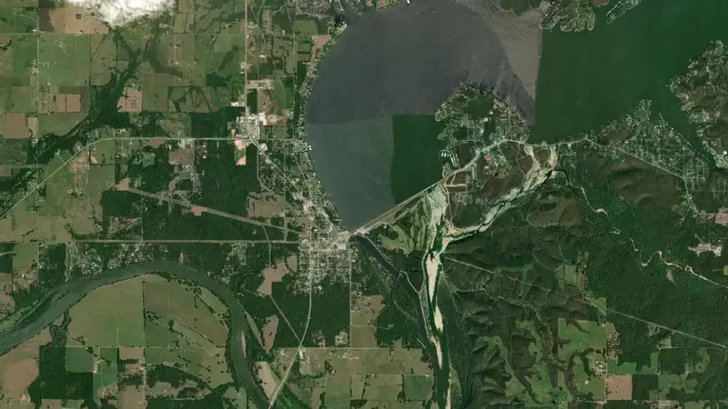 Satellite view of Pensacola (Grand Lake) reservoir, Oklahoma, United States