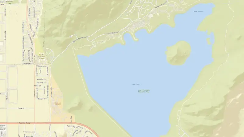 Road map of PERRIS reservoir, California, United States