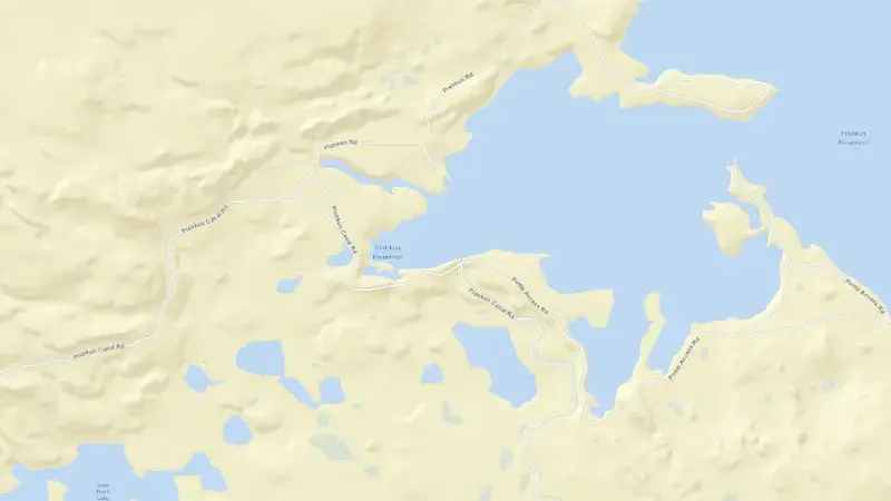 Road map of Pishkun Reservoir reservoir, Montana, United States