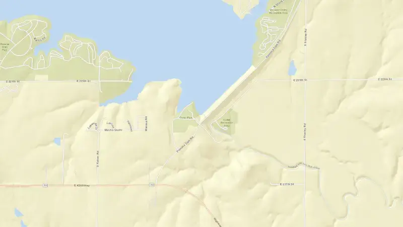 Road map of POMONA LK NR QUENEMO, KS reservoir, Kansas, United States