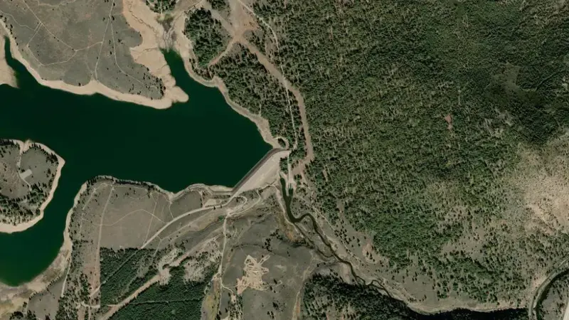 Satellite view of PROSSER CREEK RESERVOIR reservoir, California, United States