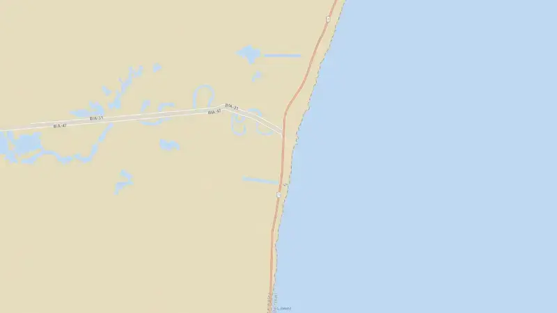 Road map of Red Lake Dam reservoir, Minnesota, United States