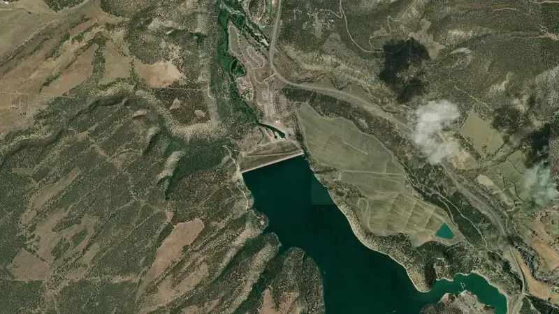 Satellite view of RIDGWAY RESERVOIR NEAR RIDGWAY, CO reservoir, Colorado, United States
