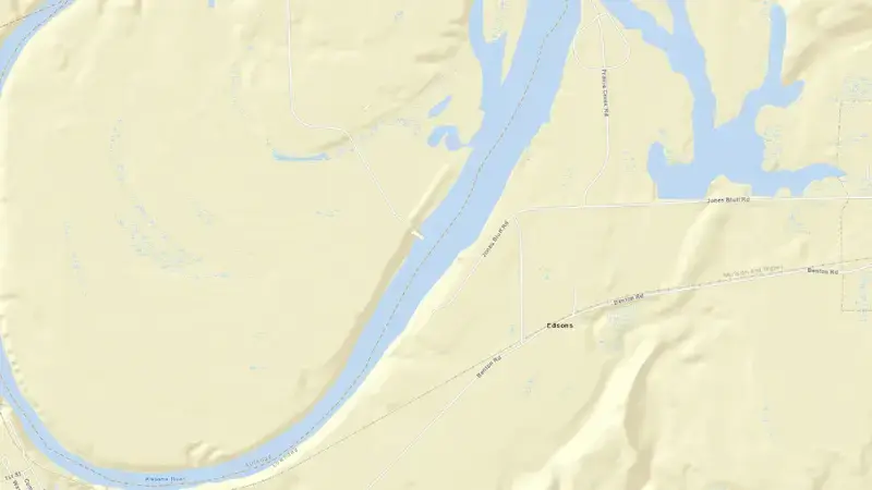 Road map of Robert F Henry reservoir, Georgia, United States
