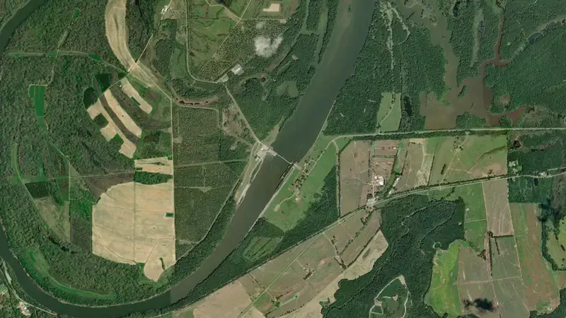 Satellite view of Robert F Henry reservoir, Georgia, United States