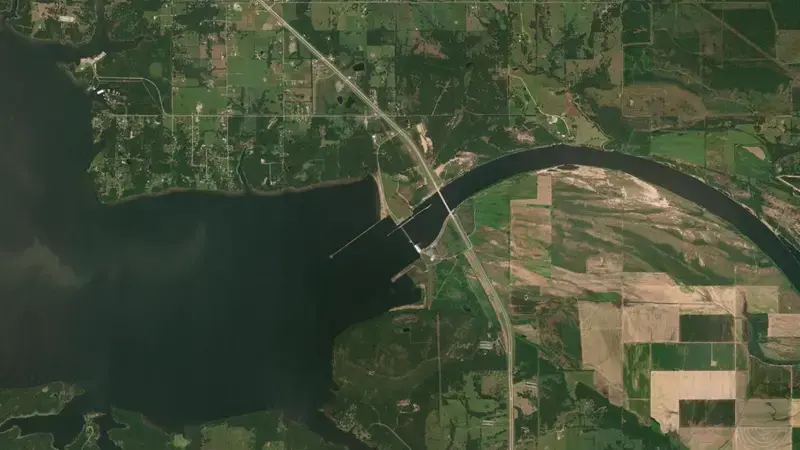 Satellite view of RS Kerr LD15 reservoir, Oklahoma, United States