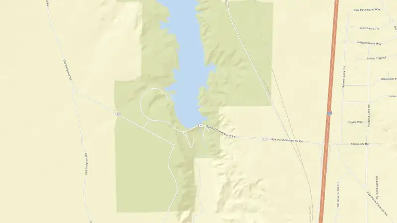 Road map of RYE PATCH RES NR RYE PATCH, NV reservoir, Nevada, United States