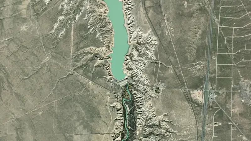Satellite view of RYE PATCH RES NR RYE PATCH, NV reservoir, Nevada, United States