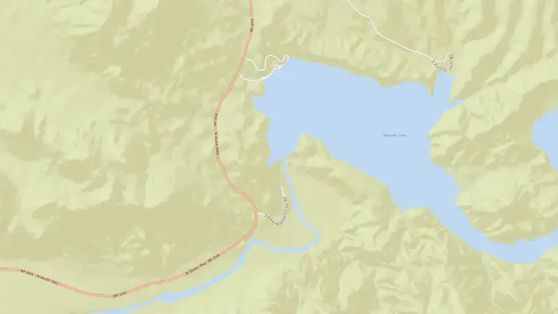 Road map of Saguaro Lake reservoir, Arizona, United States