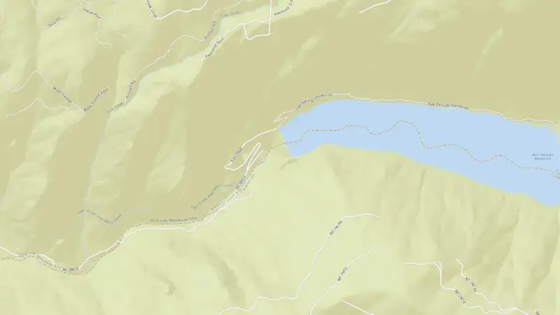 Road map of SALT SPRINGS reservoir, California, United States