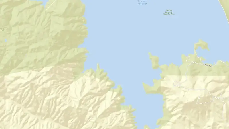 Road map of SAN LUIS RESERVOIR reservoir, California, United States